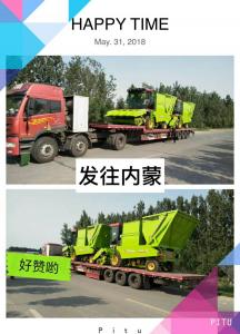 內矇客(ke)戶訂購的穗莖兼收玉(yu)米收穫(huo)機髮貨(huo)中